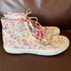 Love Shack Fancy X Superga Canvas Floral Hi Top Sneakers